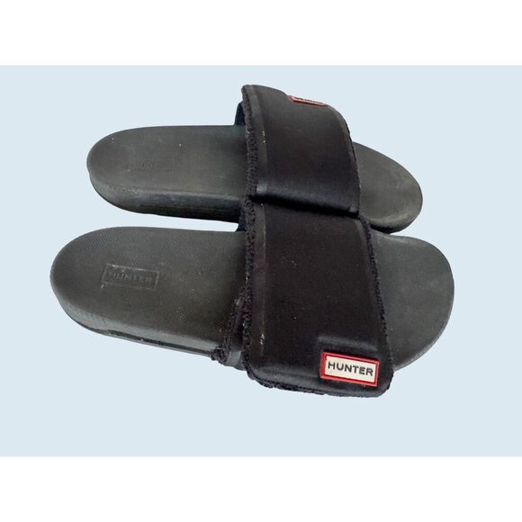 HUNTER Black Adjustable Strap Lightweight Slip On Slides Sandals Sz 7 - Picture 4 of 5